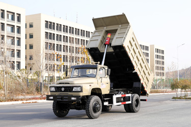 玉柴240馬力東風4×4尖頭自卸_四驅前7噸后13噸專用車翻斗_長頭液壓舉升工程車