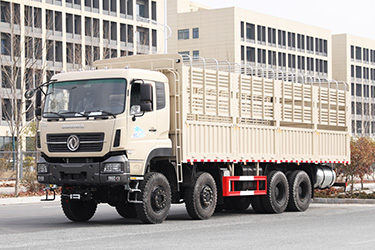 東風8×8越野型倉柵式運輸車_八驅31噸木材果蔬四橋運輸車_450馬力后八輪專用卡車